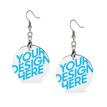 Charger l'image dans la galerie, Pendentif boucle d'oreille en bois personnalisé avec photo texte