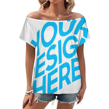 Charger l'image dans la galerie, T-shirt à manches courtes à épaules dénudées pour femme LM076 personnalisée avec prénom motif texte (conception une image)