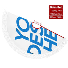 Charger l'image dans la galerie, Jupe de couverture pour sapin de Noël (style franges) (images différentes des deux côtés) personnalisée avec prénom motif texte