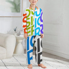 Charger l'image dans la galerie, Ensemble de pyjama à manches longues LM125 pour enfants personnalisée avec prénom motif texte (conception multi-images)