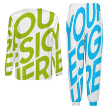 Charger l'image dans la galerie, Pyjama col rond homme LM094 ensemble 2 pièces personnalisé avec photo texte prénom (conception une image)