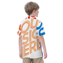 Charger l'image dans la galerie, Chemise enfant à manches courtes en pur coton avec col cubain SDS012 personnalisée avec prénom motif texte