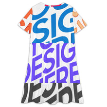 Charger l'image dans la galerie, Robe d'été pour femme col en V manches courtes mini robe décontractée LYQ117 personnalisée avec prénom motif texte (conception multi-images)