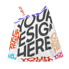 Charger l'image dans la galerie, T-shirt décontracté à col incliné pour femmes haut sexy à épaules dénudées A11L personnalisée avec prénom motif texte (conception multi-images)