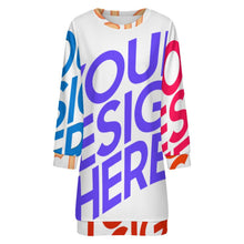 Charger l'image dans la galerie, Robe pull femme manches longues LM565 personnalisée avec prénom motif texte (conception multi-images)