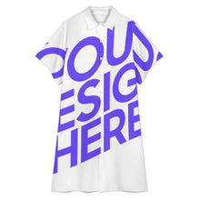 Charger l'image dans la galerie, Robe chemise mi-longue à revers femme B15Q personnalisé avec photo texte prénom (conception une image)