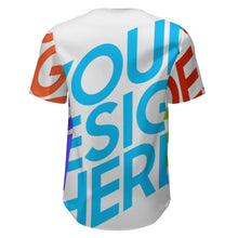 Charger l'image dans la galerie, T-shirt de baseball à manches courtes pour hommes personnalisée avec prénom motif texte (conception multi-images)