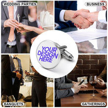 Charger l'image dans la galerie, Boutons de manchette en alliage pour hommes de haute qualité pour chemises personnalisé avec photo texte prénom