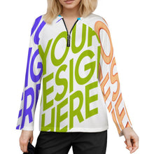 Charger l'image dans la galerie, Haut à manches longues col V pour femme avec fermeture éclair NT58 personnalisée avec prénom motif texte (conception multi-images)