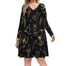 Charger l'image dans la galerie, Robe Grande Taille Femme Col V - Manches Longues (S-8XL)