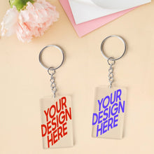 Charger l'image dans la galerie, Porte-clés en acrylique transparent de 3 mm d'épaisseur impression recto-verso personnalisée avec prénom motif texte