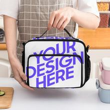 Charger l'image dans la galerie, Sac à lunch isotherme grande capacité 30 x 24.5 x 11 cm personnalisée avec prénom motif texte