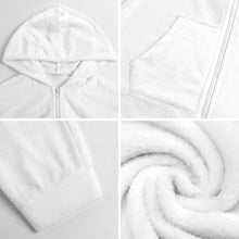 Charger l'image dans la galerie, Combinaison élégante en peluche avec capuche LTWY87 pour garçons et filles personnalisée avec prénom motif texte (conception multi-images)