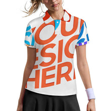 Charger l'image dans la galerie, Polo femme deux boutons MWL637 personnalisée avec prénom motif texte (conception multi-images)