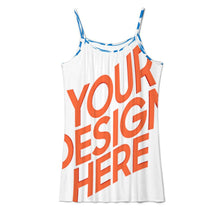 Charger l'image dans la galerie, Mini robe de plage à bretelles F28Q robe caraco de loisirs personnalisée avec prénom motif texte (conception multi-images)