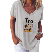 Charger l'image dans la galerie, T-shirt Col V Femme Personnalisé | Haut Ample Fluide