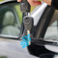 Charger l'image dans la galerie, Porte-clés en acrylique transparent (impression recto) personnalisé avec photo texte prénom