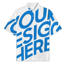 Charger l'image dans la galerie, Chemise homme boutonnée à manches courtes et col montant coupe classique LM058 avec poche personnalisée avec prénom motif texte