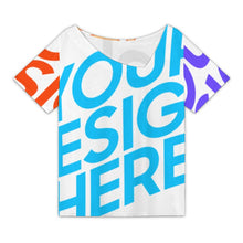 Charger l'image dans la galerie, T-shirt à manches courtes pour femme DVL coupe décontractée personnalisée avec prénom motif texte (conception multi-images)