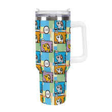 Charger l'image dans la galerie, Grand Mug Isotherme de Voyage Personnalisé avec Poignée et Paille