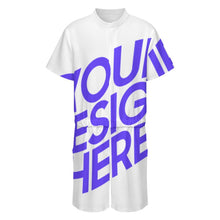 Charger l'image dans la galerie, Combinaison à manches courtes LM427 pour hommepersonnalisé avec photo texte prénom (conception une image)