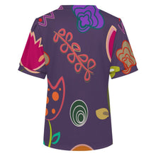Charger l'image dans la galerie, T-shirt Femme Col V à Manches Bouffantes en Maille Petit Côtelé avec Impression Personnalisée