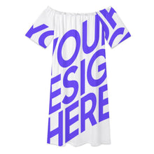 Charger l'image dans la galerie, Robe à épaules dénudées pour femmes F9Q tenue d'été décontractée sexy à la mode personnalisée avec prénom motif texte
