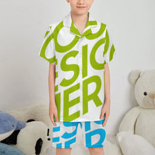 Charger l'image dans la galerie, Ensemble de pyjama short à manches courtes pour enfants LM131 personnalisé avec photo texte prénom (conception une image)