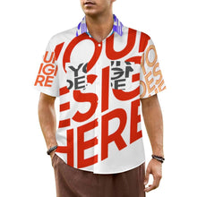 Charger l'image dans la galerie, Chemise homme manches courtes LM056 avec revers et double poches à rabat personnalisée avec prénom motif texte (conception multi-images)