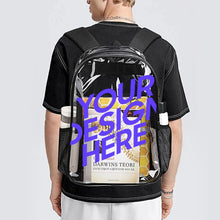 Charger l'image dans la galerie, Sac à dos transparent 43 cm personnalisée avec prénom motif texte