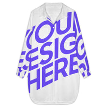 Charger l'image dans la galerie, Robe chemise manches longues femme KCS personnalisé avec photo texte prénom