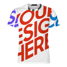 Charger l'image dans la galerie, T-shirt homme en soie glacée OMDT01 personnalisée avec prénom motif texte (conception multi-images)