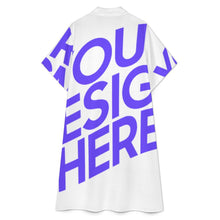 Charger l'image dans la galerie, Robe chemise mi-longue à revers femme B15Q personnalisé avec photo texte prénom (conception une image)