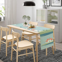 Charger l'image dans la galerie, Chemin de Table Personnalisé Aspect Lin | Déco Chic avec Photo