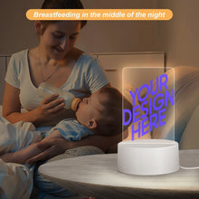 Charger l'image dans la galerie, Veilleuse en acrylique avec base ronde en plastique personnalisée avec prénom motif texte