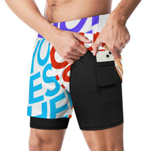 Charger l'image dans la galerie, Maillot de bain pour hommes SDS076 short de plage de sport personnalisée avec prénom motif texte (conception multi-images)