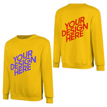 Charger l'image dans la galerie, 100% coton imprimé devant et dos unisexe sweat-shirt à manches longues hommes femmes différentes couleurs pull-shirt personnalisé avec photo texte prénom