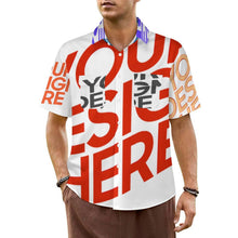 Charger l'image dans la galerie, Chemise homme manches courtes LM056 avec revers et double poches à rabat personnalisée avec prénom motif texte (conception multi-images)