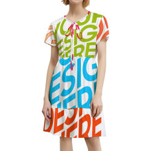 Charger l'image dans la galerie, Robe d'été pour femme col en V manches courtes mini robe décontractée LYQ117 personnalisée avec prénom motif texte (conception multi-images)