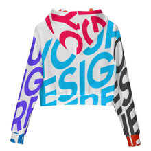 Charger l'image dans la galerie, Sweat à capuche court avec cordon de serrage et sans poche pour femme MWZXU029 personnalisée avec prénom motif texte (conception multi-images)