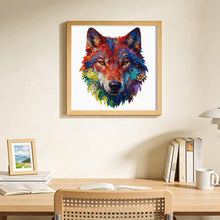 Charger l'image dans la galerie, Puzzle en bois irrégulier en forme de tête de loup personnalisé avec photo texte prénom