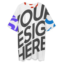 Charger l'image dans la galerie, Chemise de nuit ample à manches courtes pour femme grande taille LM475 personnalisée avec prénom motif texte (conception multi-images)