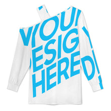 Charger l'image dans la galerie, T-shirt mi-long à manches longues et bretelles asymétriques LDV personnalisé avec photo texte prénom (conception une image)