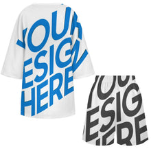 Charger l'image dans la galerie, Ensemble chemise à manches chauve-souris et short à taille élastique pour femme YKL07 personnalisé avec photo texte prénom (conception une image)