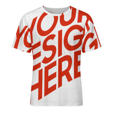 Charger l'image dans la galerie, T-shirt coupe classique à manches courtes et col rond NT pour femmes et hommes personnalisé avec photo texte prénom (conception une image)