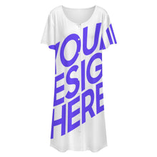 Charger l'image dans la galerie, Robe boutonnée à manches courtes et col rond pour femme LM501 personnalisé avec photo texte prénom (conception une image)