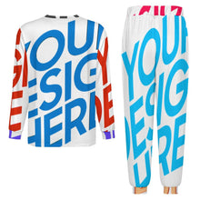 Charger l'image dans la galerie, Pyjama homme 2 pièces col rond manches longues LM094 personnalisée avec prénom motif texte (conception multi-images)