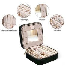 Charger l'image dans la galerie, Coffret à Bijoux Carré en Velours avec Miroir Personnalisable