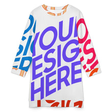 Charger l'image dans la galerie, Robe pull femme manches longues LM565 personnalisée avec prénom motif texte (conception multi-images)