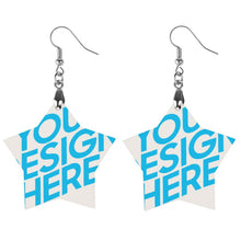 Charger l'image dans la galerie, Pendentif boucle d'oreille en bois personnalisé avec photo texte